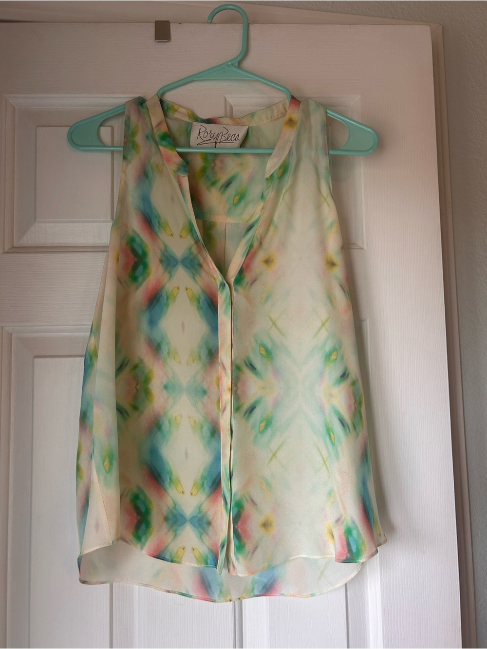 Rory Beca Watercolor Blouse Size Small